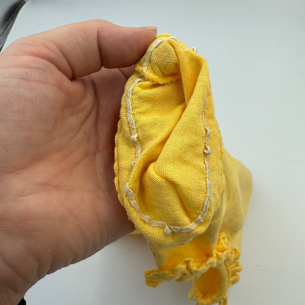 Buster Brown Yellow Cotton Ruffle Collar Snap Back Top Size 18mo *READ DESC. - Picture 3 of 6